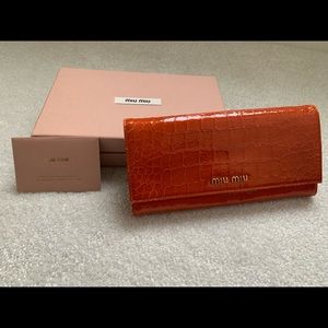 🌟SOLD🌟 Miu Miu Crocodile Embossed Wallet